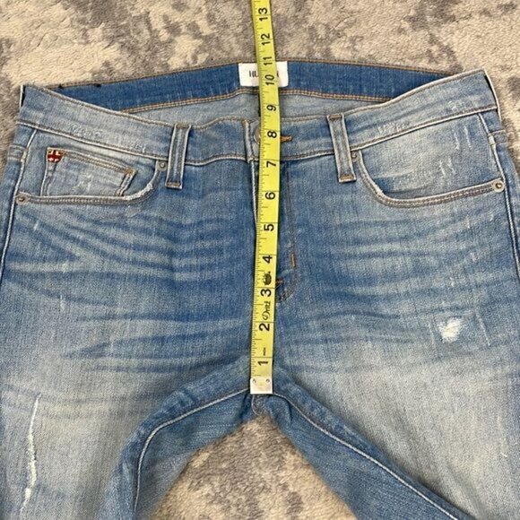 Hudson Krista Ankle Super Skinny Jeans Distressed Ripped Karma Blue Sz 28 - Picture 8 of 12